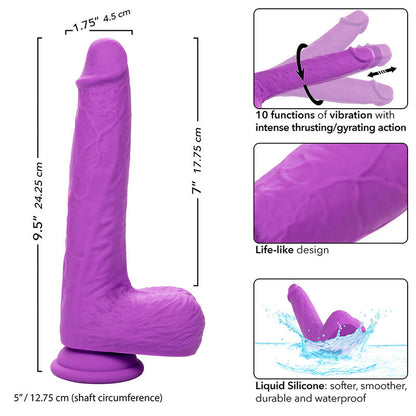 CALEXOTICS - VIBRATOR Z MOŽNOSTJO POLNJENJA IN VRTENJA 10 VIBRACIJ VIJOLIČNA