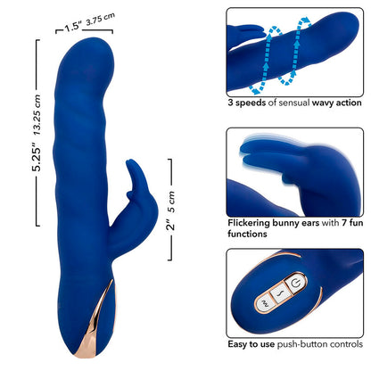 CALEXOTICS - VIBRATOR JACK RABBIT WAVE MOTION BLUE