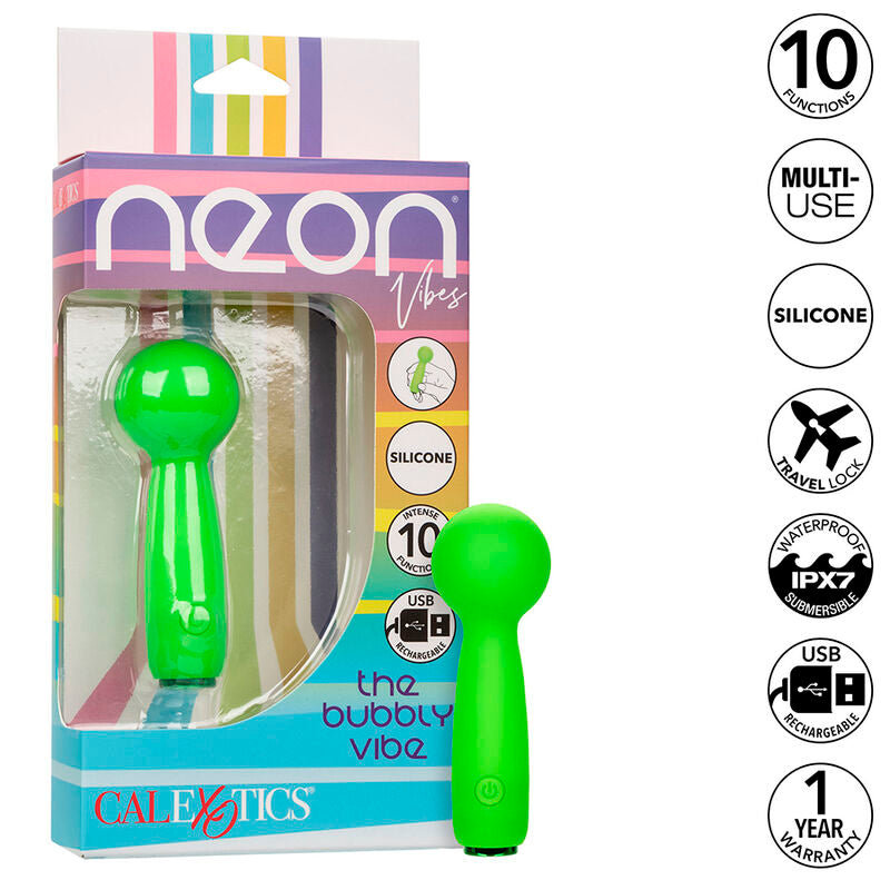 Manjši vibrator CALEXOTICS - Neon Vibes The Bubbly Vibe, zelena