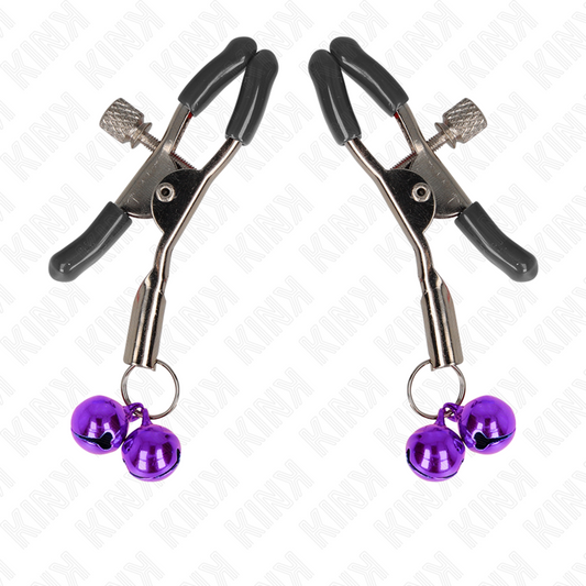 KINK - DOUBLE BELL NIPPLE CLAMP PURPLE 6 CM
