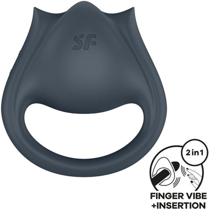 Naprstni vibrator & obroček za penis 2v1 Satisfyer - Perfect Pair 2, siva