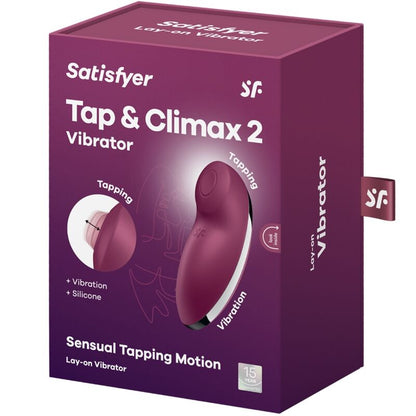 Stimulator klitorisa Satisfyer - Tap & Climax 2, rdeča