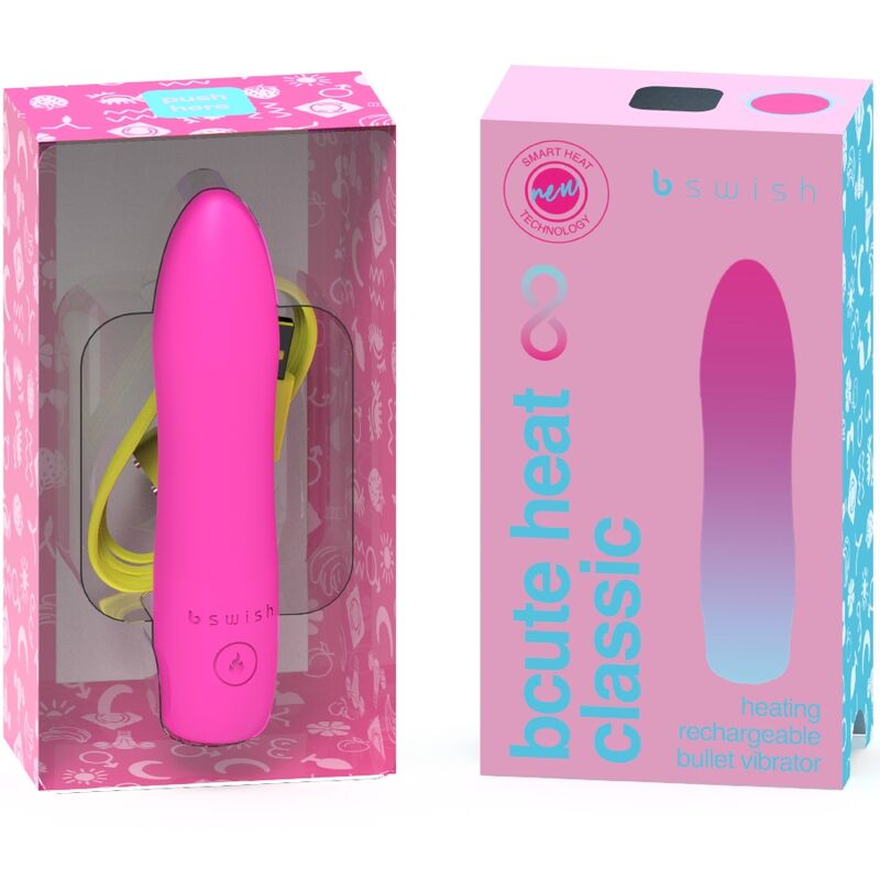 Bullet vibrator s funkcijo gretja B Swish - Bcute Heat Classic, roza