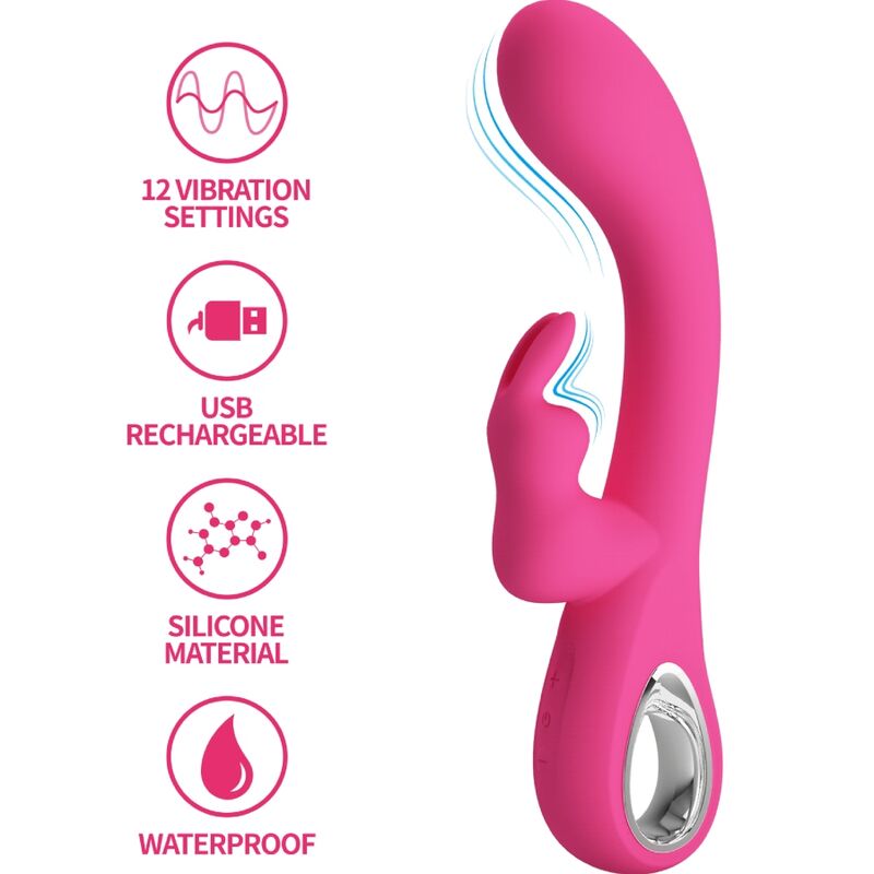 PRETTY LOVE - NOVAK RABBIT VIBRATOR 12 VIBRACIJ ROZA