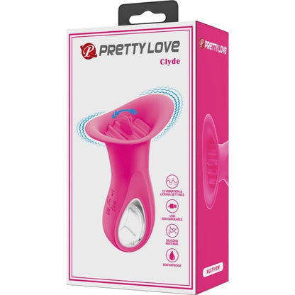 PRETTY LOVE - CLYDE ORALNI VIBRATOR VIBRACIJSKI JEZIK 12 VIBRACIJ ROZA