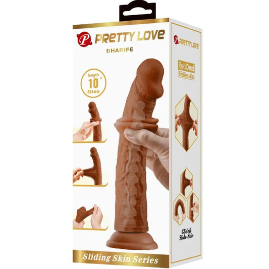 PRETTY LOVE - SHARIFE REALISTIČNI DILDO 25 CM RJAVE BARVE