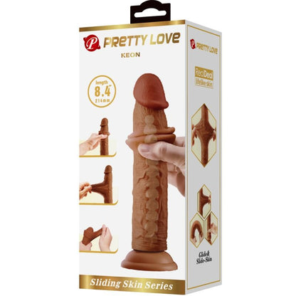 PRETTY LOVE - KEON REALISTIČNI DILDO 21 CM RJAVE BARVE