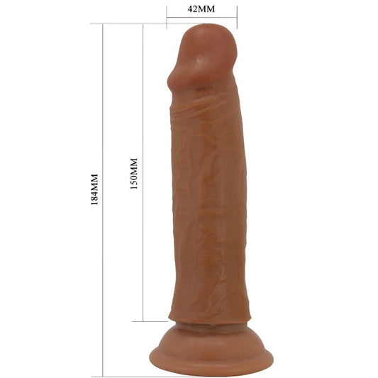 PRETTY LOVE - QUENTIN REALISTIČNI DILDO 18 CM RJAVE BARVE