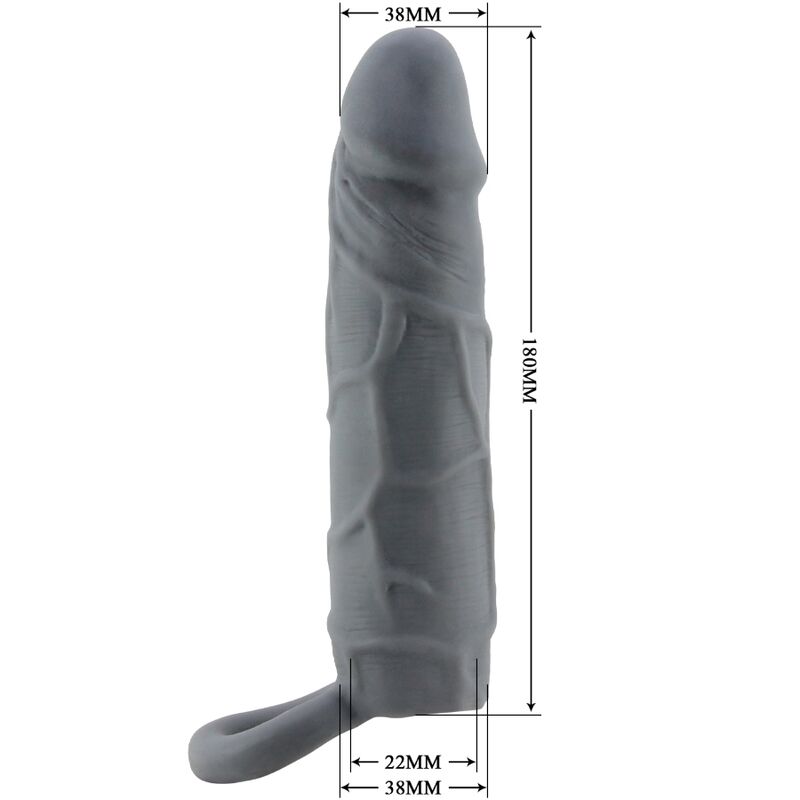 PRETTY LOVE - REALISTIČNA KOŽA PENIS ROKAV TEMNO SIVA