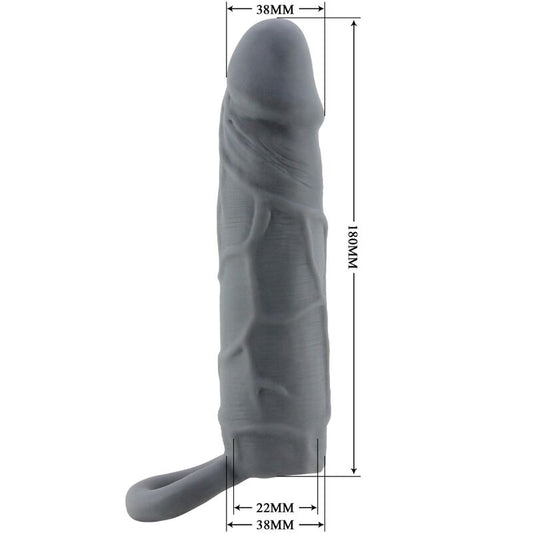 PRETTY LOVE - REALISTIČNA KOŽA PENIS ROKAV TEMNO SIVA