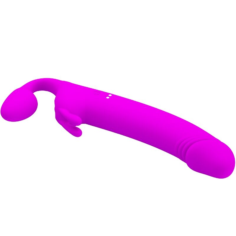 PRETTY LOVE - ZANINI STRAPLESS STRAP-ON 10 VIBRACIJ VIJOLIČNA