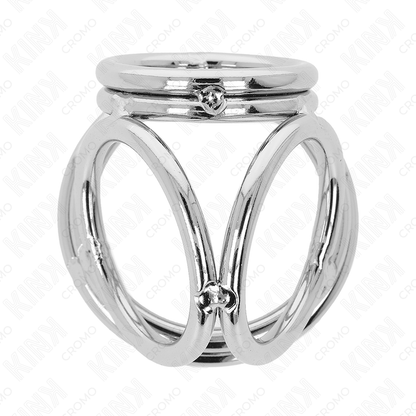 KINK - TROJNI KROMIRANI KOVINSKI OBROČEK ZA PENIS OD 3,8 CM DO 5 CM MODEL 1