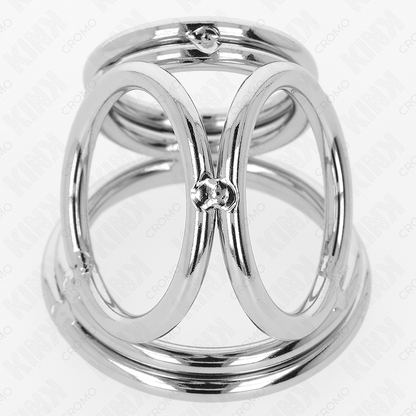 KINK - TROJNI KROMIRANI KOVINSKI OBROČEK ZA PENIS OD 3,8 CM DO 5 CM MODEL 1