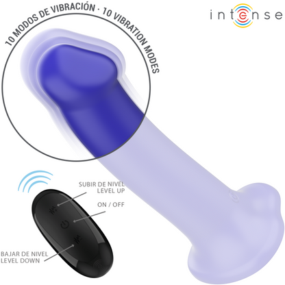 INTENZIVEN - VIBRATOR VICTORIA S PRISESKOM 10 VIBRACIJ TEMNO MODRA DALJINSKI UPRAVLJALNIK