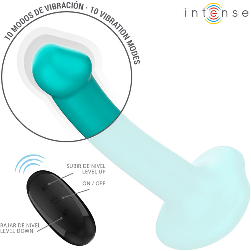 INTENZIVEN - KATIE VIBRATOR S PRISESKOM 10 VIBRACIJ MODRI DALJINSKI UPRAVLJALNIK