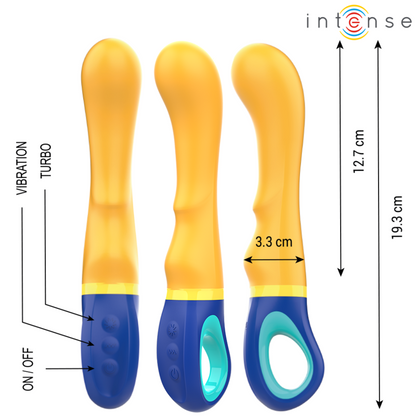 INTENSE - KOSMATI VIBRATOR G-TOČKE RUMENE BARVE
