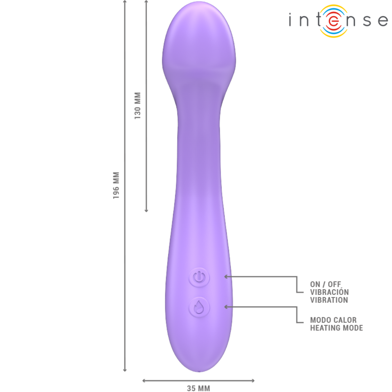 INTENZIVEN - BECKY VIBRATOR 19 CM Z MOŽNOSTJO SEGREVANJA 7 VIBRACIJ VIJOLIČNA
