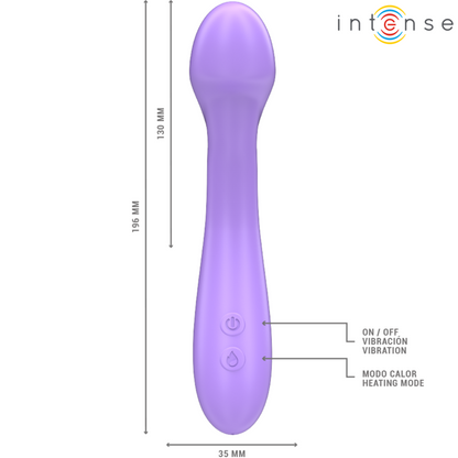 INTENZIVEN - BECKY VIBRATOR 19 CM Z MOŽNOSTJO SEGREVANJA 7 VIBRACIJ VIJOLIČNA