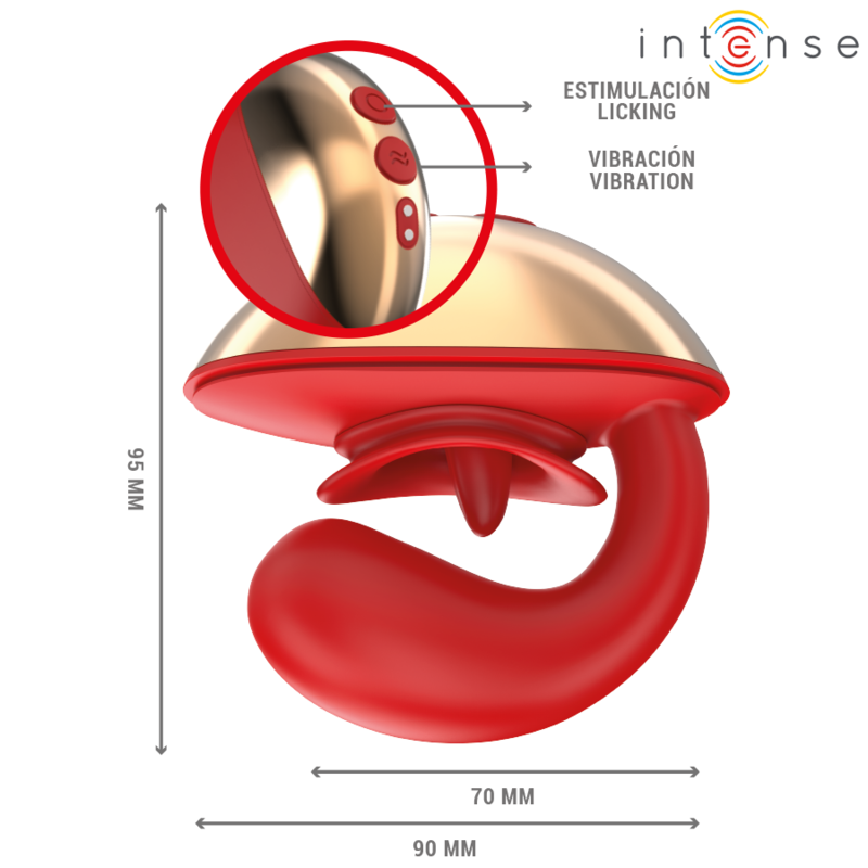 INTENZIVEN - MARIAH VIBRATOR IN STIMULATOR V OBLIKI U 10 VIBRACIJ RDEČA