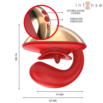 INTENZIVEN - MARIAH VIBRATOR IN STIMULATOR V OBLIKI U 10 VIBRACIJ RDEČA