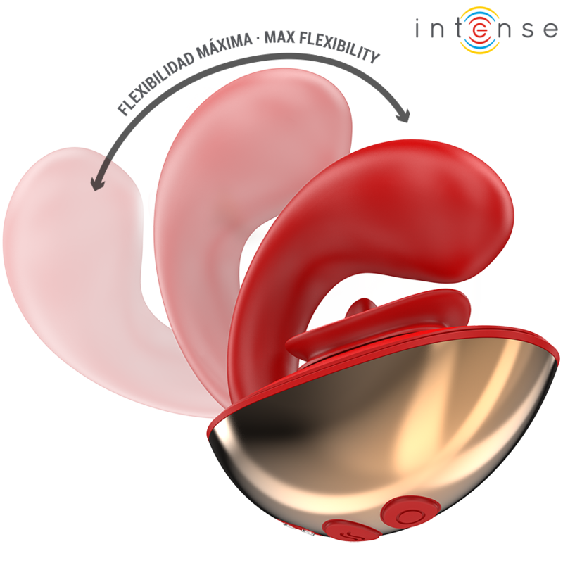 INTENZIVEN - MARIAH VIBRATOR IN STIMULATOR V OBLIKI U 10 VIBRACIJ RDEČA