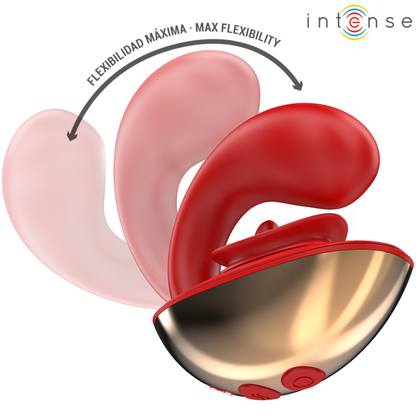 INTENZIVEN - MARIAH VIBRATOR IN STIMULATOR V OBLIKI U 10 VIBRACIJ RDEČA
