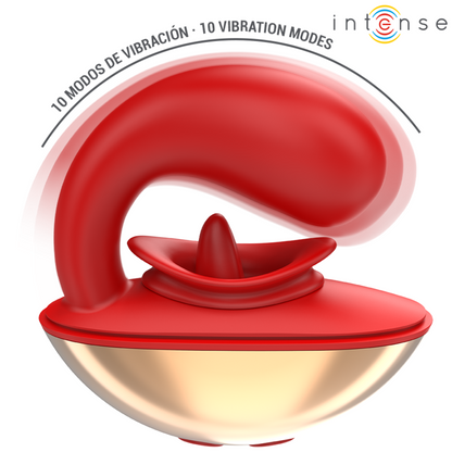 INTENZIVEN - MARIAH VIBRATOR IN STIMULATOR V OBLIKI U 10 VIBRACIJ RDEČA
