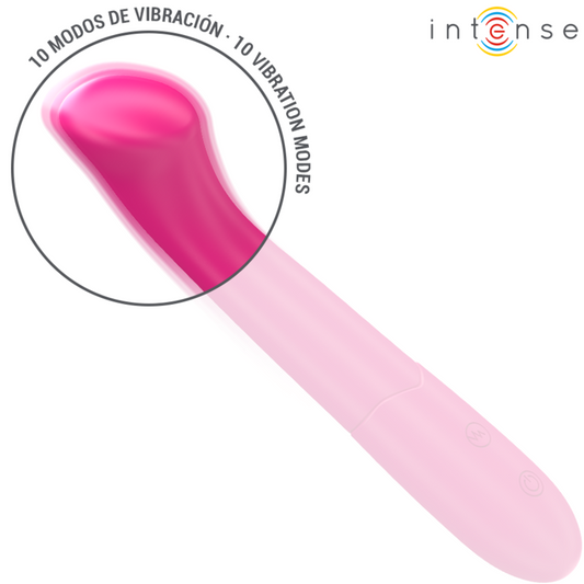 INTENZIVEN - PATY VIBRATOR 19 CM FLEKSIBILEN 10 VIBRACIJ MODEL 2 ROZA