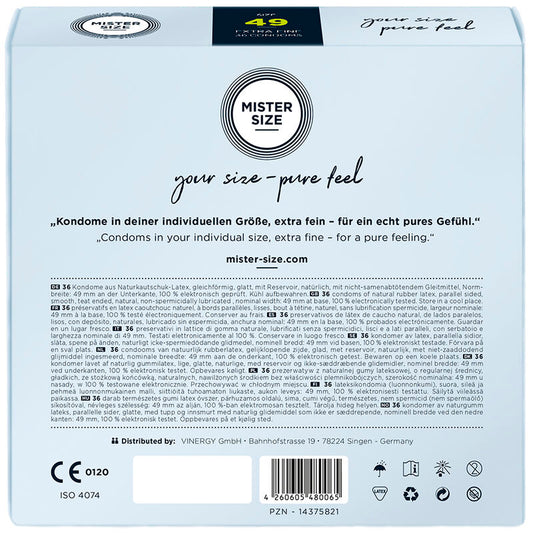 MISTER SIZE - CONDOM SIZE S 49 MM (36 UNITS)