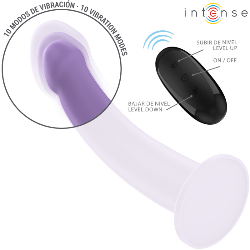 INTENSE - VIBRATOR EDDIE 17,5 CM 10 VIBRACIJ VIJOLIČNA DALJINSKI UPRAVLJALNIK