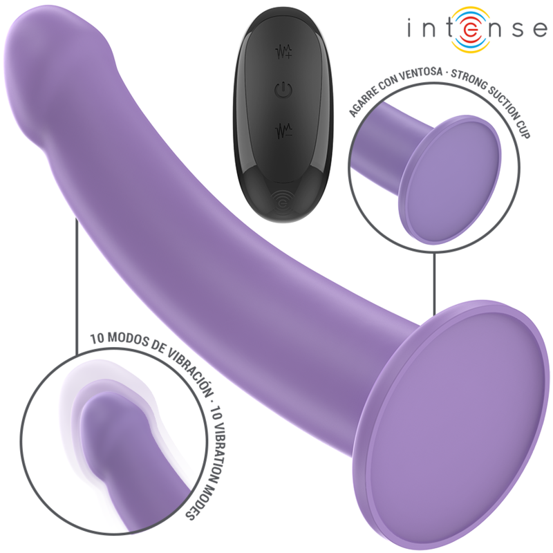 INTENSE - VIBRATOR EDDIE 17,5 CM 10 VIBRACIJ VIJOLIČNA DALJINSKI UPRAVLJALNIK