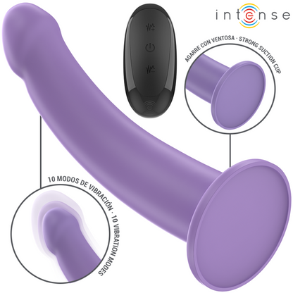 INTENSE - VIBRATOR EDDIE 17,5 CM 10 VIBRACIJ VIJOLIČNA DALJINSKI UPRAVLJALNIK