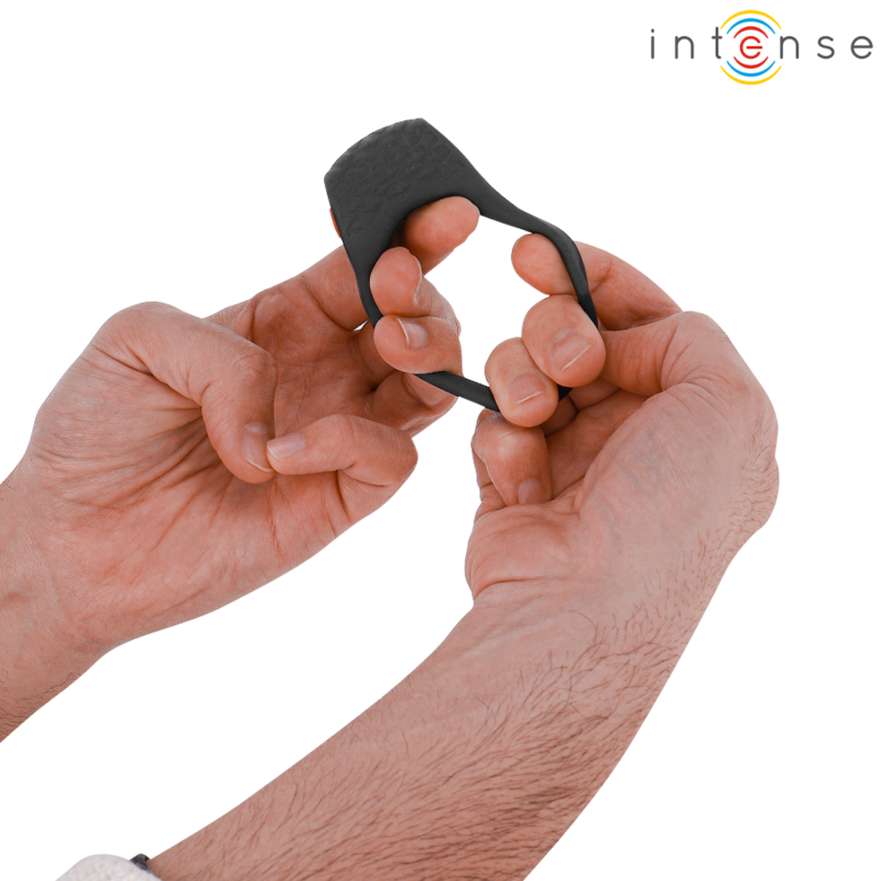 INTENZIVEN - VIBRACIJSKI OBROČEK ZA PENIS DETELJA 10 VIBRACIJ ČRNA
