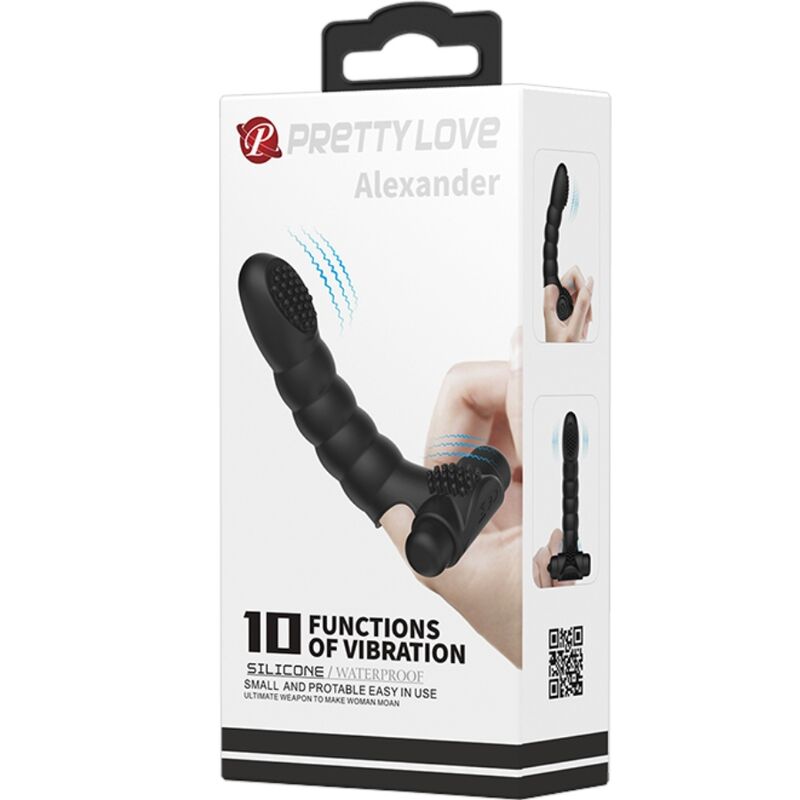 PRETTY LOVE - ALEXANDER VIBRATOR S PRSTOM 10 VIBRACIJ ČRNA