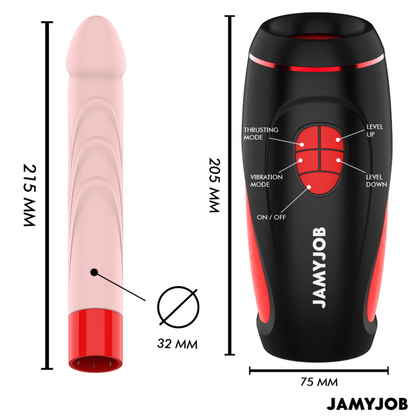 JAMYJOB - PYSTON BASE AVTOMATSKI MASTURBATOR Z DALJINSKIM UPRAVLJALNIKOM DILDO