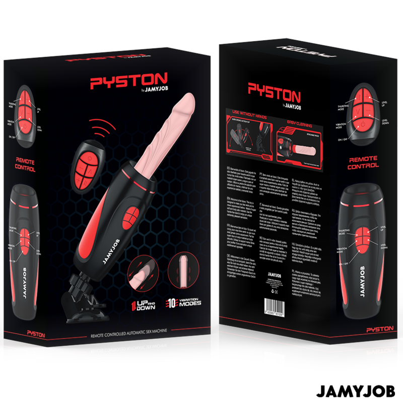 JAMYJOB - PYSTON BASE AVTOMATSKI MASTURBATOR Z DALJINSKIM UPRAVLJALNIKOM DILDO