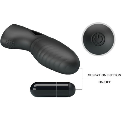 PRETTY LOVE - ALAN SILIKONSKI VIBRATOR S PRSTOM ČRN
