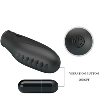 PRETTY LOVE - GILO SILIKONSKI VIBRATOR ZA PRSTE ČRN