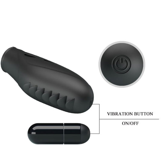 PRETTY LOVE - GILO SILIKONSKI VIBRATOR ZA PRSTE ČRN