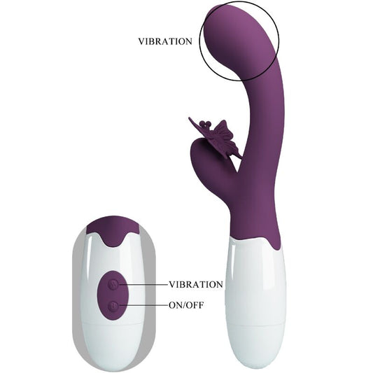 PRETTY LOVE - VIBRATOR ZA ZAJČJI POLJUB IN STIMULATOR G-TOČKE VIJOLIČNE BARVE