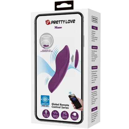PRETTY LOVE - MANE LAY ON CLITORIS MASSAGER 10 VIBRACIJ DALJINSKI UPRAVLJALNIK VIJOLIČNA