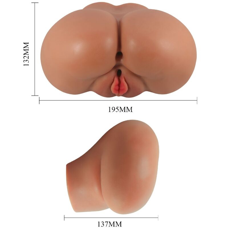 CRAZY BULL - LUNA VIBRATOR ZADNJICA Z REALISTIČNO VAGINO IN ANUSOM MESO NADZOR REMOTO