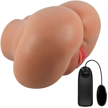 CRAZY BULL - LUNA VIBRATOR ZADNJICA Z REALISTIČNO VAGINO IN ANUSOM MESO NADZOR REMOTO