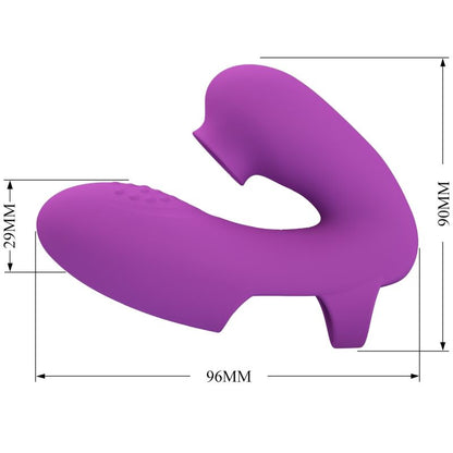 PRETTY LOVE - ATHENA VIBRATOR ZA PRSTE S STIMULATORJEM KLITORISA VIJOLIČNA