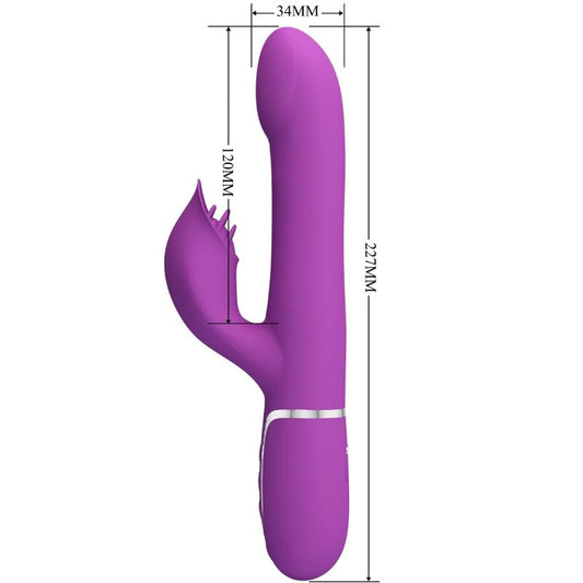 PRETTY LOVE - 4 V 1 VEČNAMENSKI VIBRATOR IN STIMULATOR VIJOLIČNE BARVE