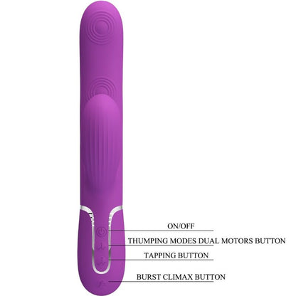 LEPA LJUBEZEN - PERLITA 3 V 1 VEČNAMENSKI ZAJČJI VIBRATOR VIJOLIČNA