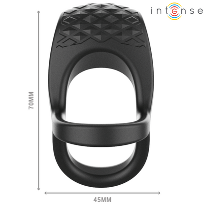 INTENZIVEN - ALEX VIBRATOR DVOJNI OBROČ ZA PENIS 10 VIBRACIJ ČRNA