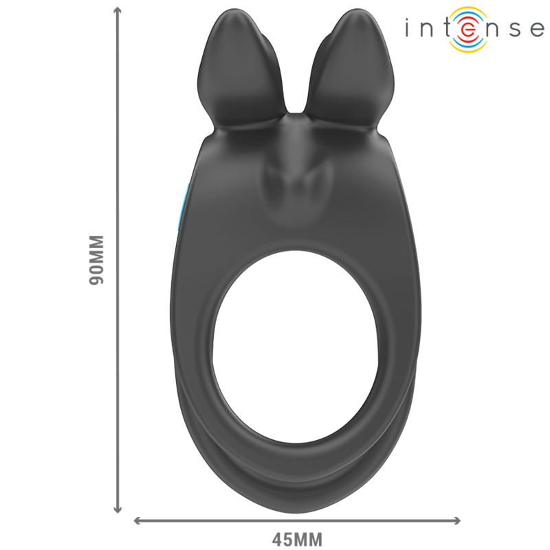 INTENZIVEN - SAM VIBRATOR DVOJNI OBROČ ZA PENIS 10 VIBRACIJ ČRNA