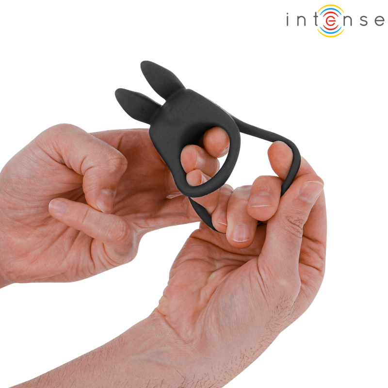 INTENZIVEN - SAM VIBRATOR DVOJNI OBROČ ZA PENIS 10 VIBRACIJ ČRNA
