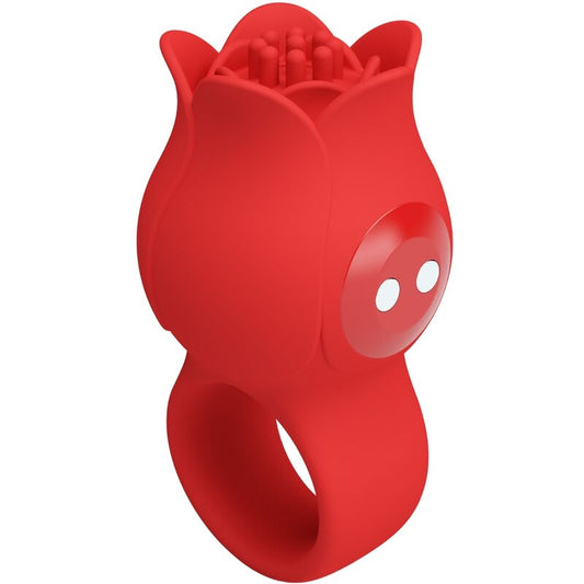 PRETTY LOVE - JAE VIBRATOR ZA PRST V OBLIKI VRTNICE 10 VIBRACIJ RDEČA